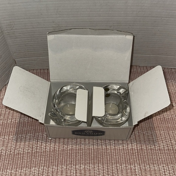 Royal Gallery set two crystal votives & tealights nwt - Picture 6 of 7